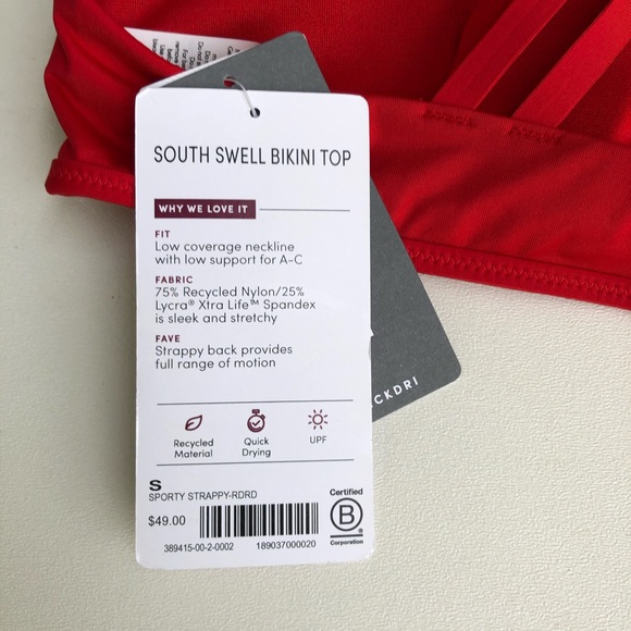 Athleta South Swell Bikini Swim Top Radiant Red S - Picture 6 of 10